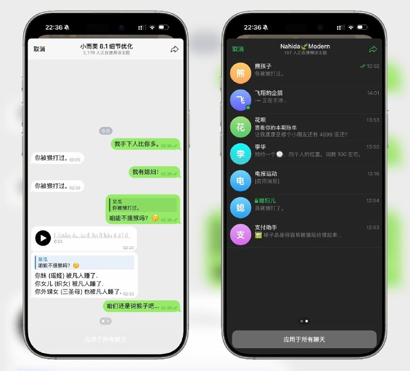 ✈️ TG主题 | 五款Telegram 微信主题 适配Android、iOS、PC端🏷 检索标签