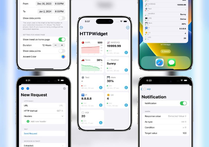 限免付费应用 | HTTPWidget | 构建你的专属信息仪表板，掌控一切 API 数据HTTPWidget 是一款面向开发者和数据控的HTTP 请求管理工具，支持保存请求、调试 API、提取关键值并生成可视化小组件