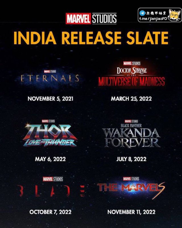 #电影资讯漫威宣布《新刀锋战士》明年10月见，并公布2022年多部電影上映日期▎漫威印度官方推特宣布《#新刀锋战士》在2022年10月7日上映，并由今年 #奥斯卡 “最佳男配”的获得者@马赫沙拉·阿里（《#绿皮书》《真探》），将出演重启版《刀锋战士》老三部电影中这个“吸血鬼猎人”的角色也是黑人，由@韦斯利·斯奈普斯 出演