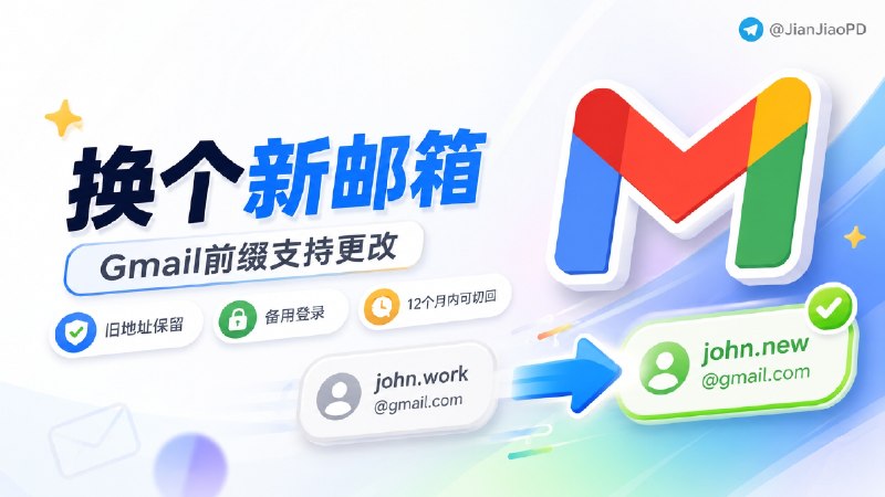 ✈️ Google邮箱 | Gmail 前缀现已支持更改，原邮箱会保留为备用登录地址【需注意这几点】🏷 检索标签
