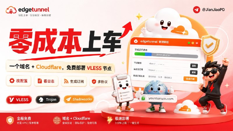 📣 edgetunnel | Cloudflare Worker 自建 VLESS 节点 支持多客户端订阅与转换🖼 标签