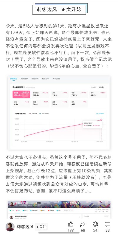 📺 哔哩漫游X模块作者即日起停止更新原因是软件被某国内B站百万粉丝的UP主做成视频发布到了B站，然后引流到微信公众号上大肆宣传，同时他做的这个B站视频因为Bili官方介入，视频下架出处理，他的号也处在封禁状态叫我来说他自己活该，也正因如此模块作者宣布停止更新，而且作者一开始就强调禁止在国内任何渠道宣传，为了流量真是服了，软件内弹窗提示