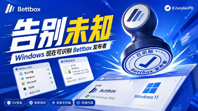 ✈️ Bettbox | 重大更新•目前唯一一个在Windows版正式加入数字签名的Mihomo开源代理客户端🏷 检索标签