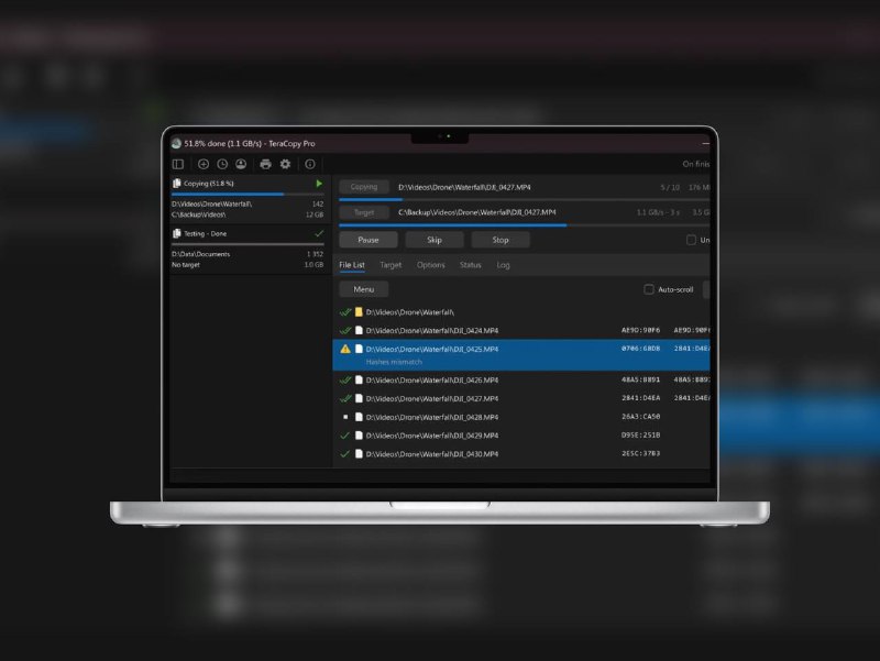 TeraCopy｜替代Windows自带的复制/移动功能提升文件传输工具🔘在传输42GB大文件时，TeraCopy仅需约5分钟，而Windows则需要12-13分钟，速度提升了一倍以上🔘在传统文件复制过程中，一旦遇到某个文件无法访问或损坏，整个传输就会中断，用户需要手动处理错误后重新开始🔘TeraCopy会自动替换系统默认的复制/移动功能（用户也可在设置中保留原生功能）🔘此应用分专业版和免费版，对于我们来说，免费版已能满足绝大多数日常需求，专业版针对于开发者、设计者需要的更多的💻 TeraCopy软件官网平台