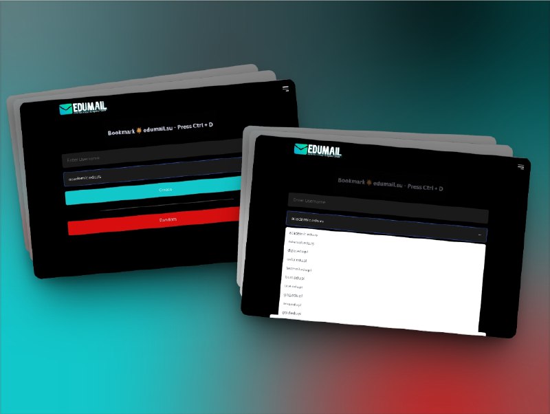 👥 EDUMAIL | 免费一键生成 edu 学校邮箱，秒解学生优惠与资源　EDUMAIL 提供免费且无需学历认证的 edu邮箱 创建服务，支持多设备同步、临时邮箱选项和加密反垃圾机制，几分钟内可拿到功能齐全的 edu 地址