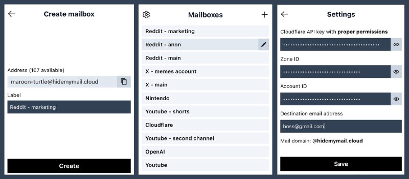 Hide My Email|随机的电子邮件地址，以转发到您的真实收件箱 🔘 最多生成 200 个匿名邮箱，邮件直达真实收件箱！🔘 纯本地运行，需 Cloudflare 账户+域名🐙 项目地址 |💻 Releases平台
