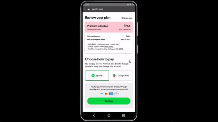 🌐📅谷歌Play Store将允许Spotify应用内支付 仍需抽成但比例降低🛒 当地时间周四，谷歌公司宣布，流媒体音乐服务商Spotify将可以直接在Spotify的Google Play版本中向安卓用户付费，而不需要通过Google Play计费系统