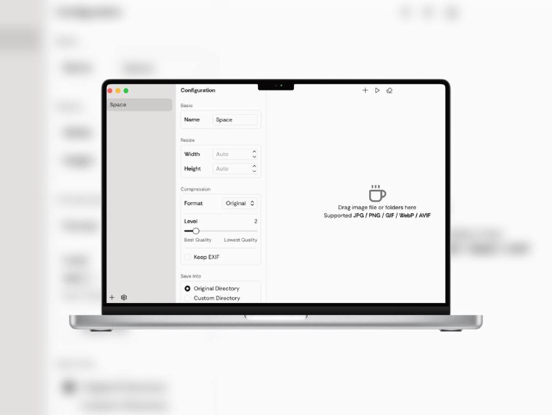 Pixzip Lite ｜ 免费开源图片压缩软件🔘完全运行在本地压缩（不联网，保护用户隐私）🔘可根据大小、格式、压缩等级等大批量压缩 JPG、PNG、GIF、WebP、AVIF 格式💻 官网 ｜🐙 项目地址平台