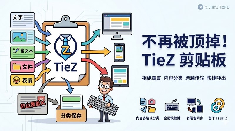✈️ TieZ | 一个轻量但不单薄的跨平台剪贴板管理器🏷 检索标签