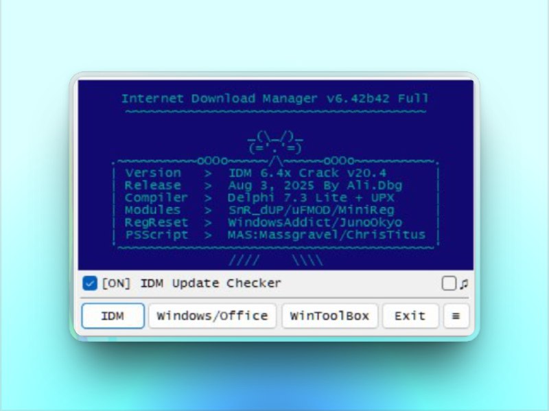 🔖 IDM Crack Patch | v20.4 版本更新，修复弹窗问题　之前频道推送IDM 6.42版本用IDM Crack 20.2打的补丁，使用下来总是有授权失败弹窗，看着糟心又打断使用节奏，今天发现作者刚更新的20.4版本，重新 patch 了一下，不再弹窗、激活稳定，非常干净靠谱　用 IDM 的兄弟别再忍旧版的毛病了，新版是真的救命📬 IDM v6.42.45 绿色便携版/安装版📬 IDM 全系Crack修改去授权文件标签