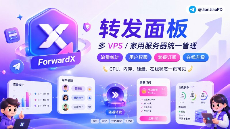 ✈️ ForwardX | 用网页管理多台 Linux 的端口转发🏷 检索标签