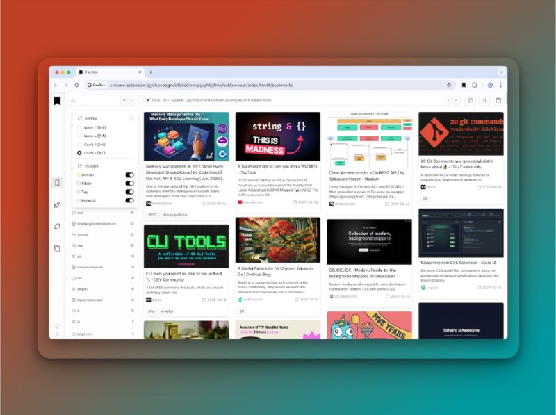 🔖 FavBox | 极简派书签管理扩展，本地优先更纯粹　这是一款本地优先设计的 Chrome 书签管理器扩展，不依赖云端或第三方服务，所有数据都保存在浏览器配置文件中